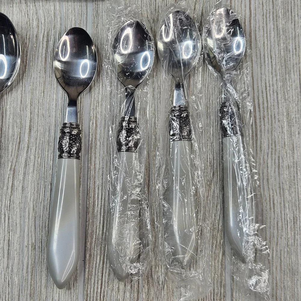 Pioneer Woman Cowgirl Lace 11pc Flatware NEW Linen Gray Stainless Knives Spoons